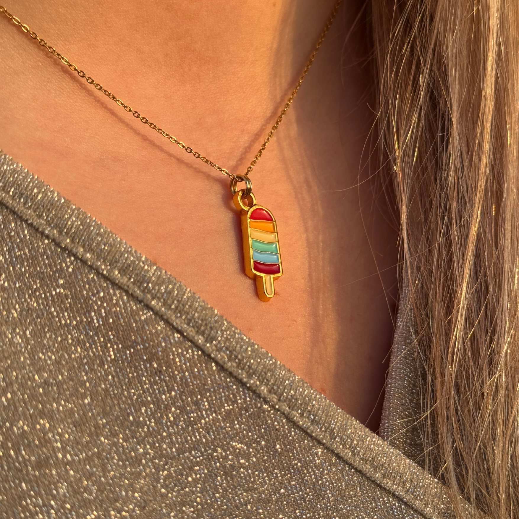 Pleun's Regenboogijsje ketting